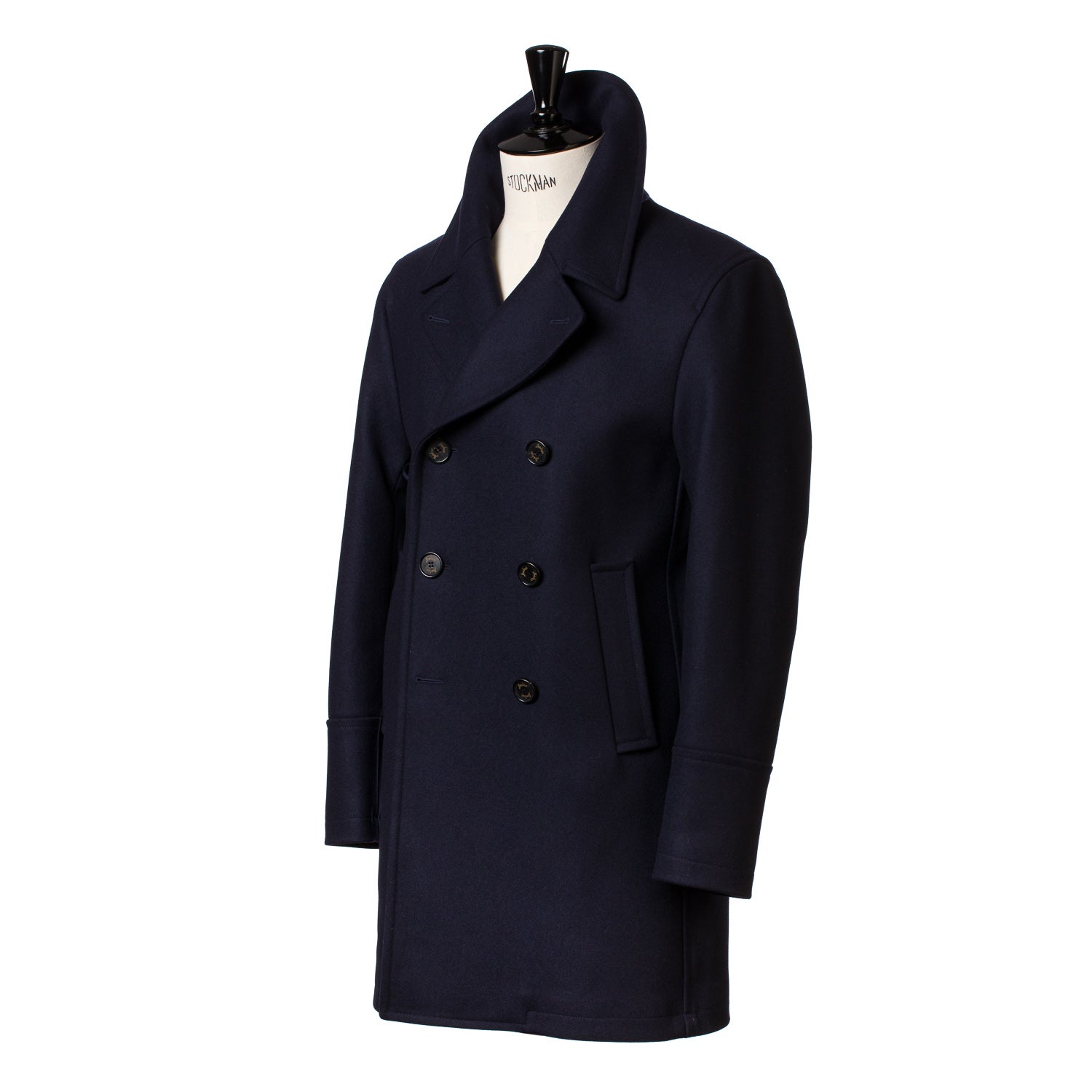 Sealup x MJ: Dunkelblauer Long-Peacoat "Genova" aus reiner Wolle - Iconic Sealup